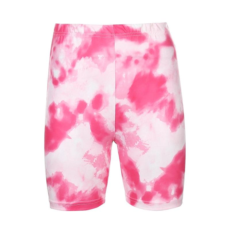 Tie Dye Biker Shorts set Only Pink Shorts L