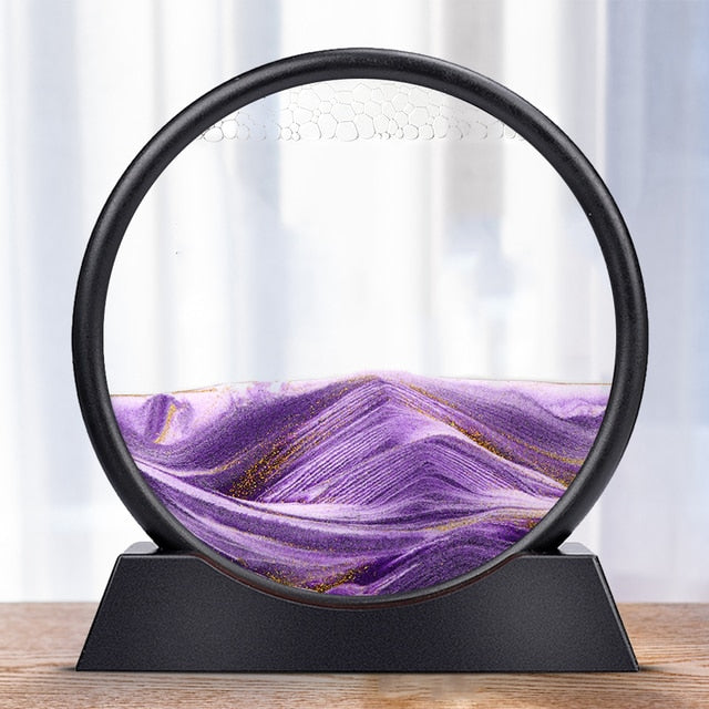 3D Hourglass Deep Sea Sandscape In Motion Purple 7 inch