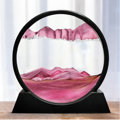 3D Hourglass Deep Sea Sandscape In Motion Pink