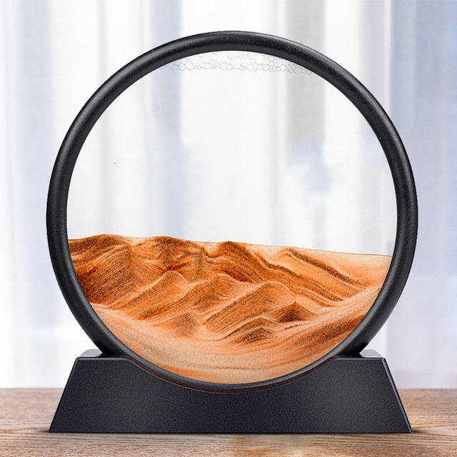 3D Hourglass Deep Sea Sandscape In Motion Yellow 7 inch