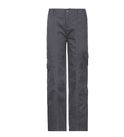 Cargo Solid Baggy Pants Dark Gray Style 3