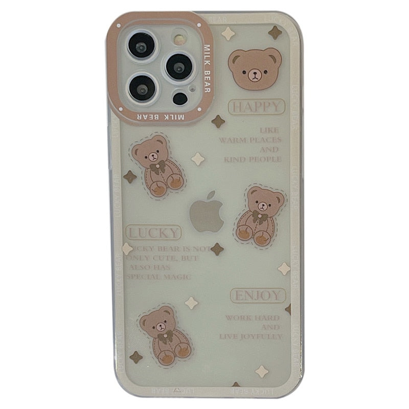 Chocolate Bear Art Transparent Phone Case 01 For iPhone 12