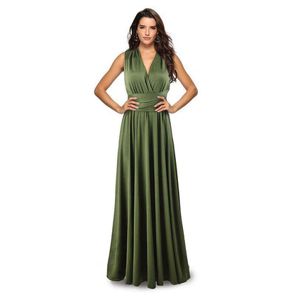 Convertible Boho Maxi Club Red Dress Army Green