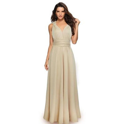 Convertible Boho Maxi Club Red Dress Champagne