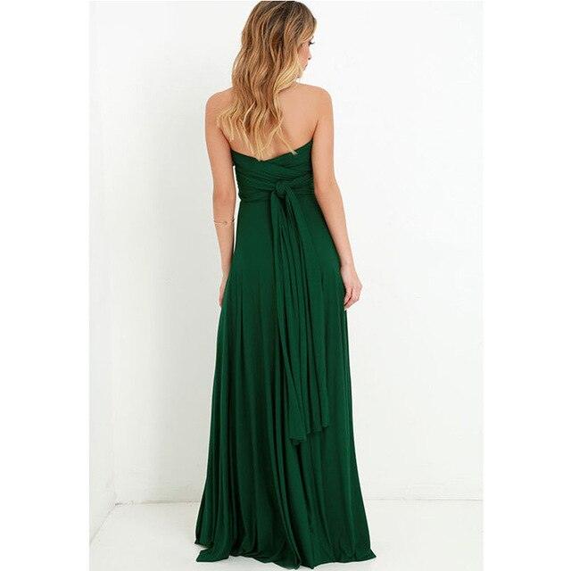 Convertible Boho Maxi Club Red Dress Green