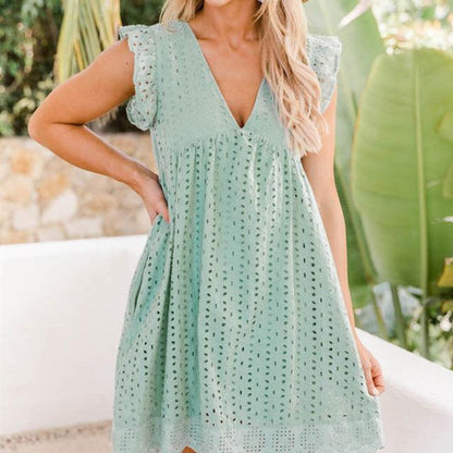 Cotton Dress Green M