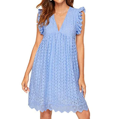 Cotton Dress Light Blue XS