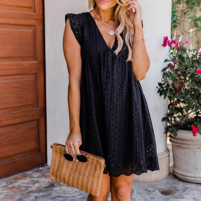 Cotton Dress Black XS