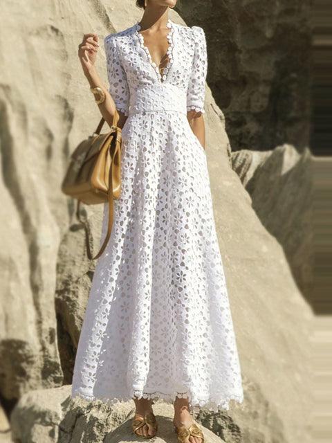 Evening Dress White L