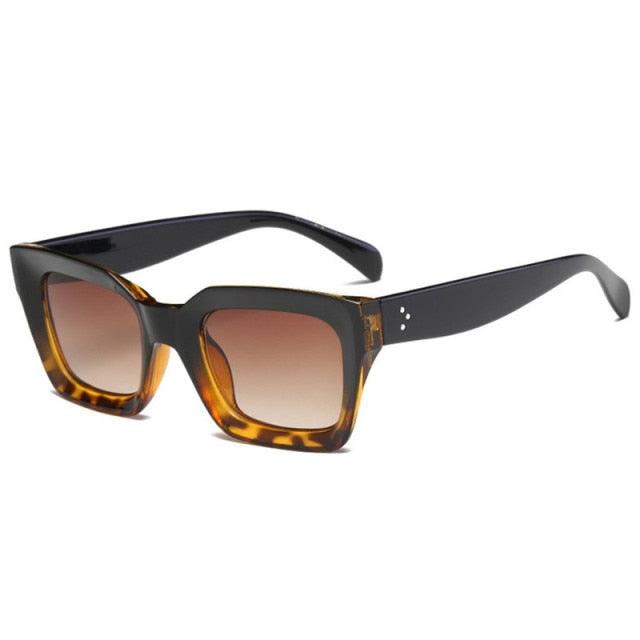 Fashion Women Square Sunglasses Brown black