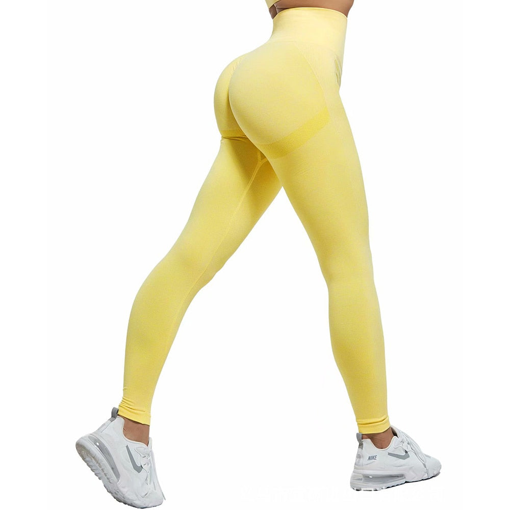 Fitness Running Yoga Pants 03 Tights Yellow S