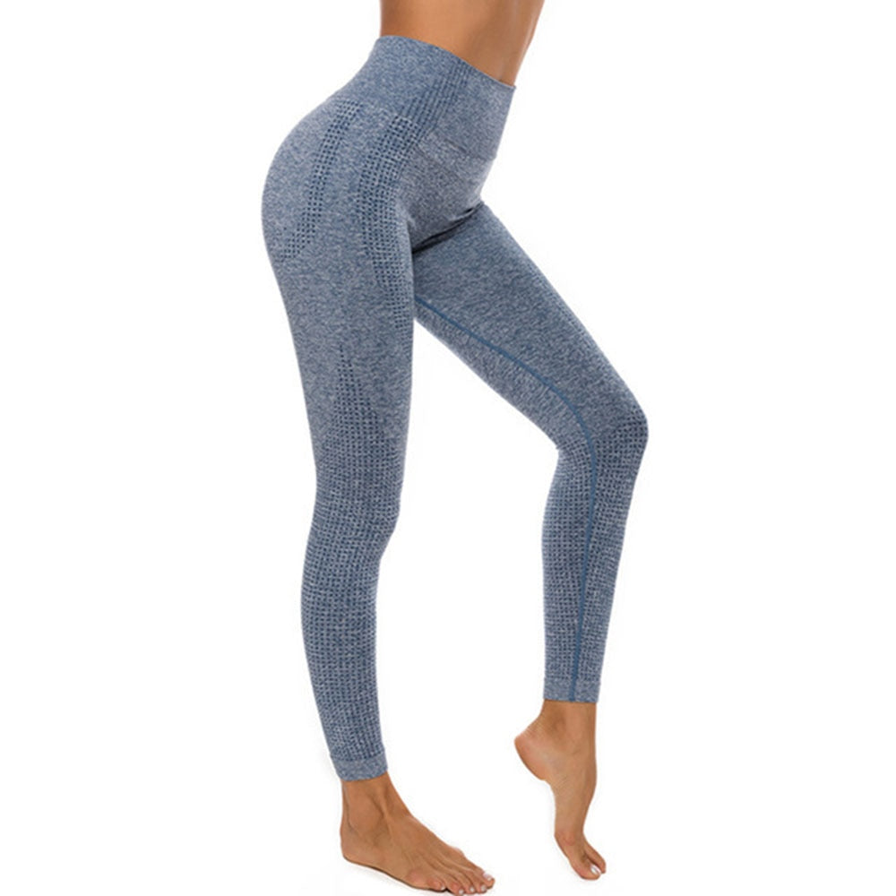 Fitness Running Yoga Pants 01Leggings Gray Blue M