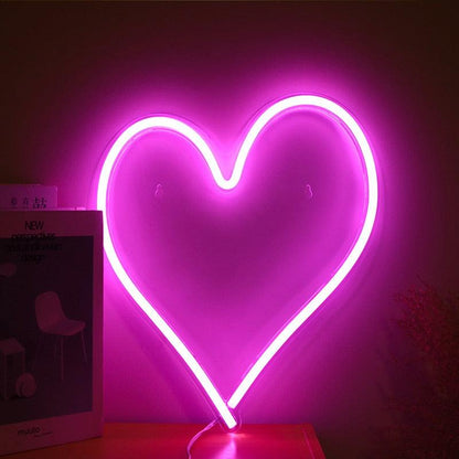 Heart Shape Neon Sign Wall Hanging Light