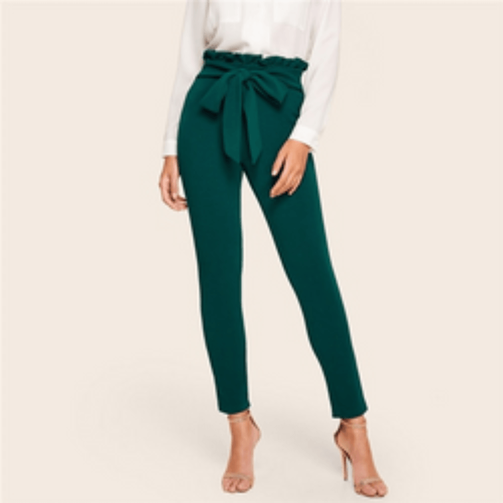 High Waist Pants Green