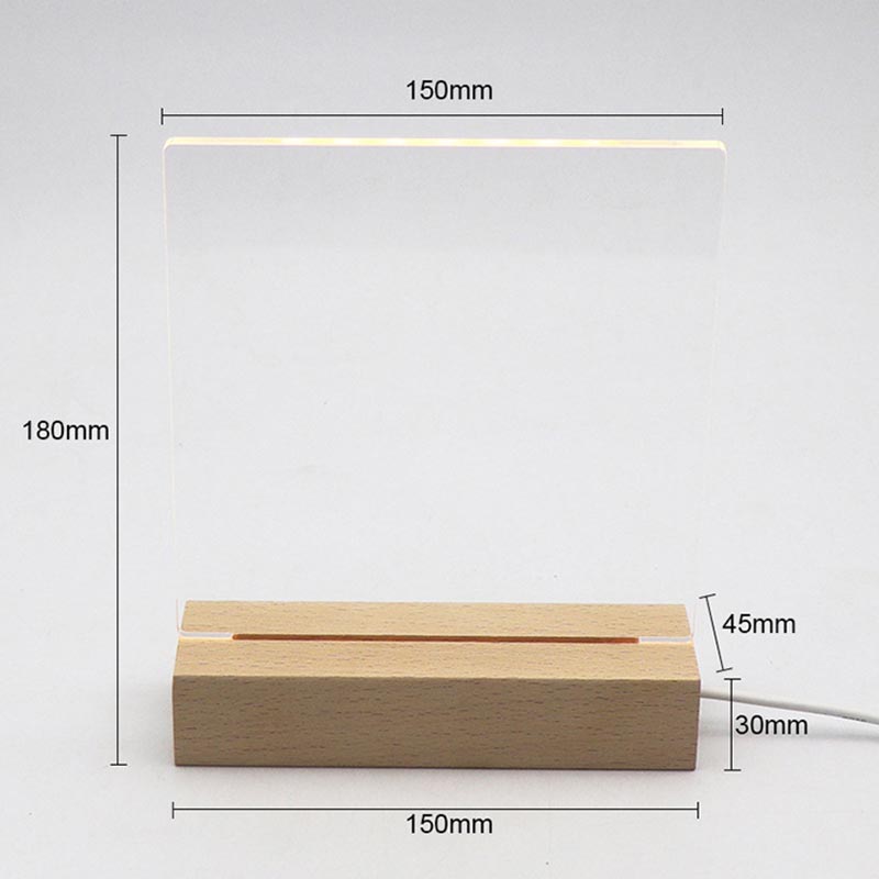 LED Note Board Light With Pen USB Message Board Night Light Creative Acrylic White Lamp For Bedroom Children Girls Friend Gifts
