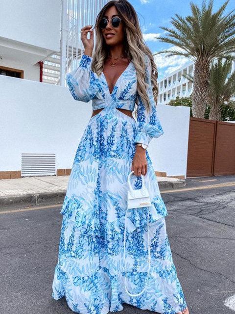 Long Maxi Dress Blue M