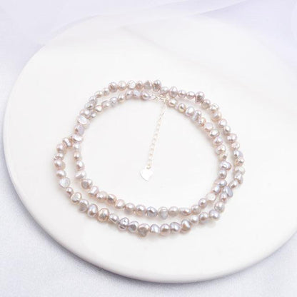 Natural Freshwater Pearl Necklace Gray 42cm
