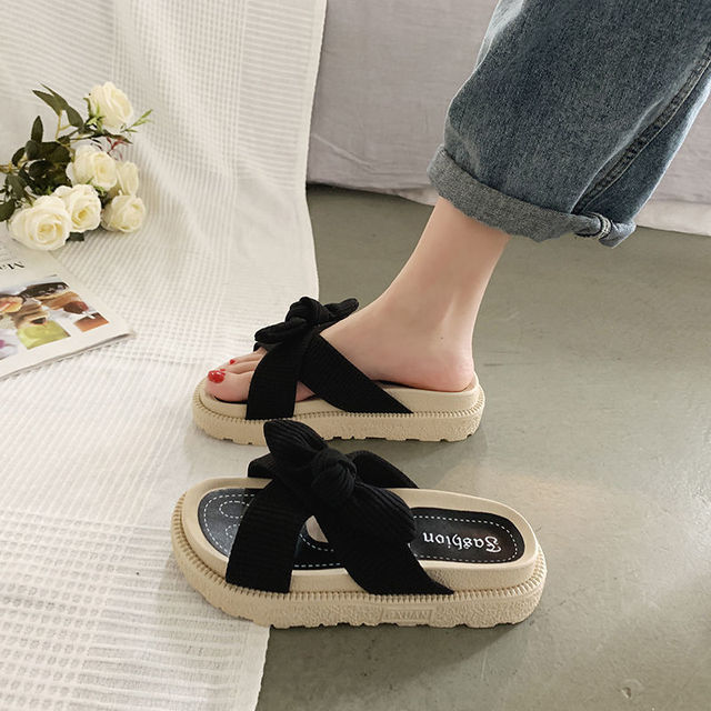 New Style Fairy Style Lady Summer Slippers 107176-black1 36