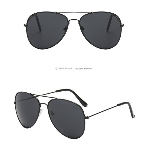 Polarized Classic Aviation Sunglasses Black Black Metal