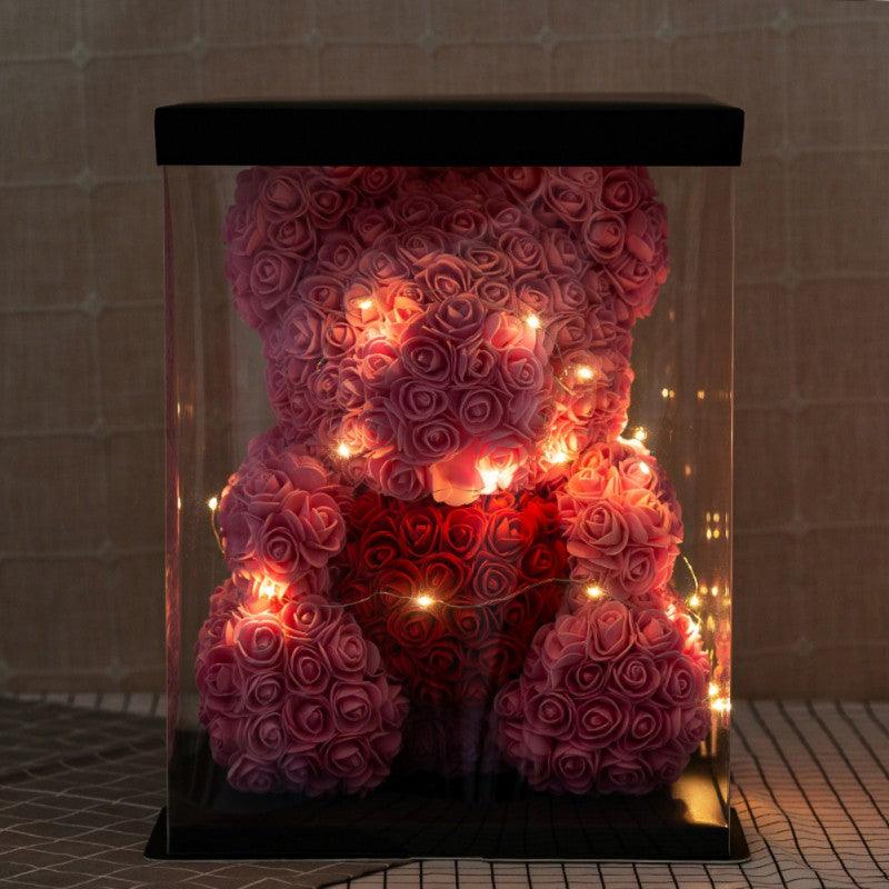 Rose Teddy Bear Rose Led Pink Red