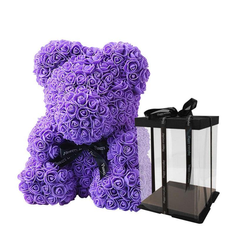 Rose Teddy Bear Rose 25cm with box Violet