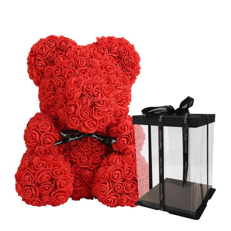 Rose Teddy Bear Rose red 25cm with box Red