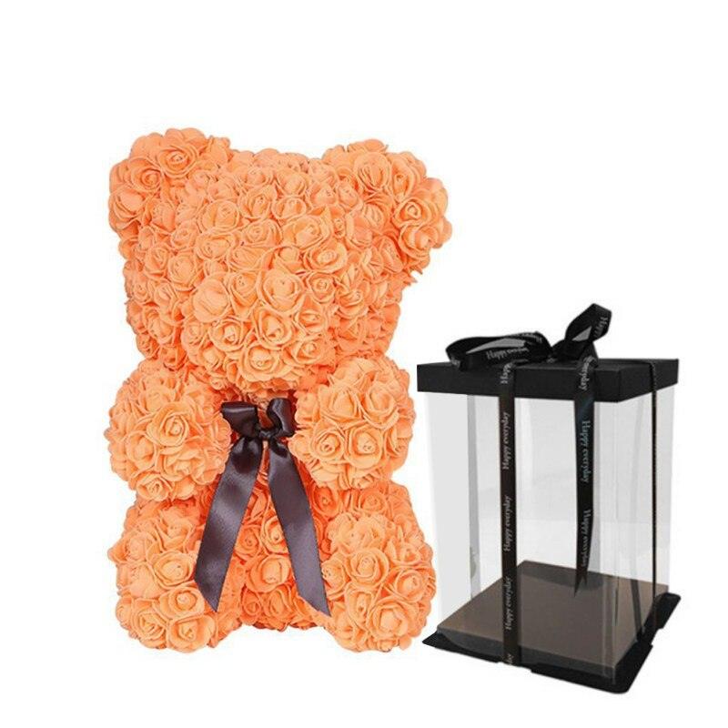 Rose Teddy Bear Rose 25cm with box Orange