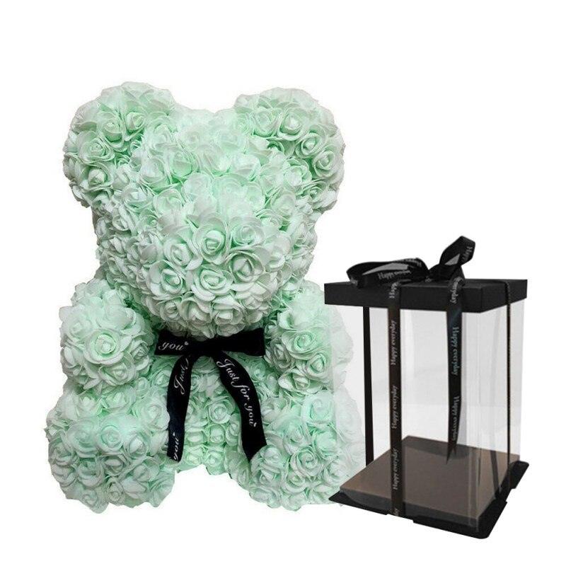 Rose Teddy Bear Rose 25cm with box Light Green