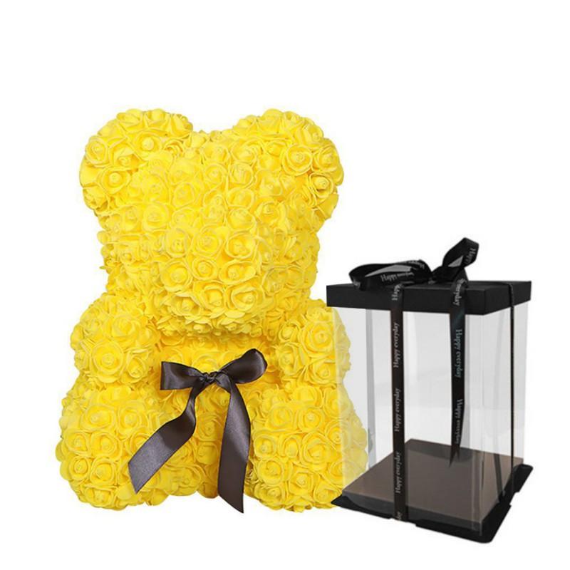 Rose Teddy Bear Rose 25cm with box Yellow