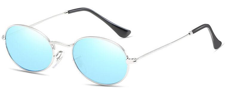Small Oval Mirror Sunglasses For Women Pink Luxury Men Brand Designer Eyewear Shades Ladies Alloy Sun Glasses UV400 Eyegla