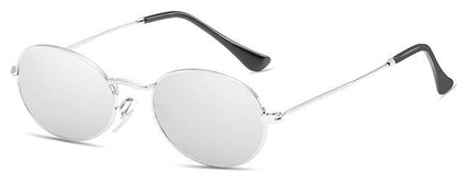 Small Oval Mirror Sunglasses For Women Pink Luxury Men Brand Designer Eyewear Shades Ladies Alloy Sun Glasses UV400 Eyegla