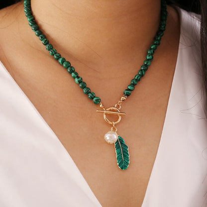 Spirit of Nature Malachite Pearl Necklace and Bracelet Malachite Pearl Necklace