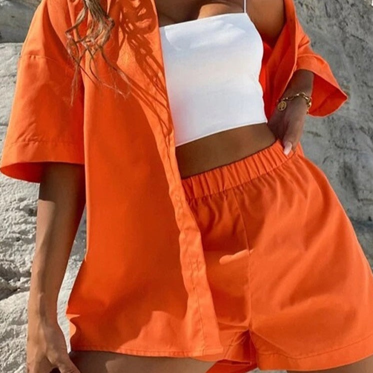 Style Shorts and Shirt Set M Laranja