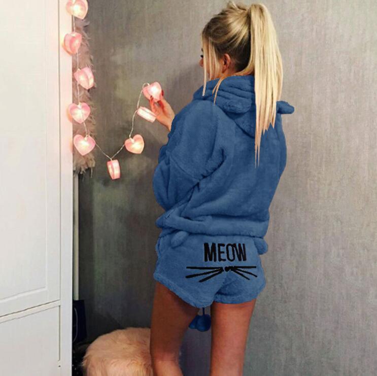 Super Comfy Meow Pajamas Deep blue