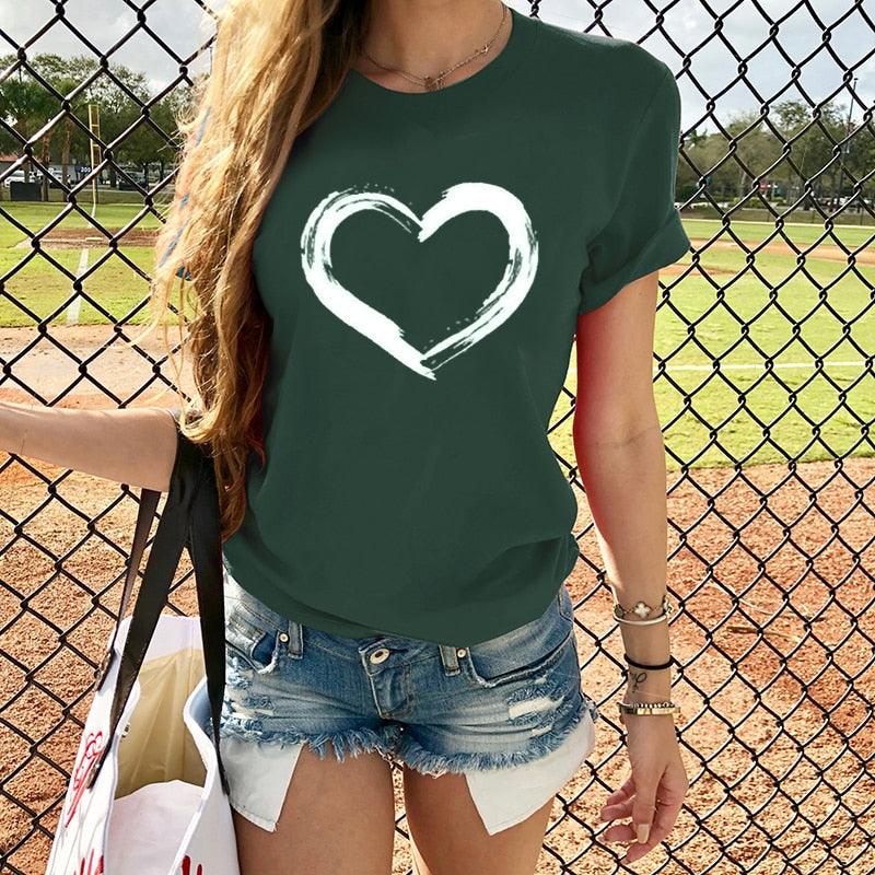 T-shirts Green Length-66cm/25.98in, Bust-100cm/39.37in