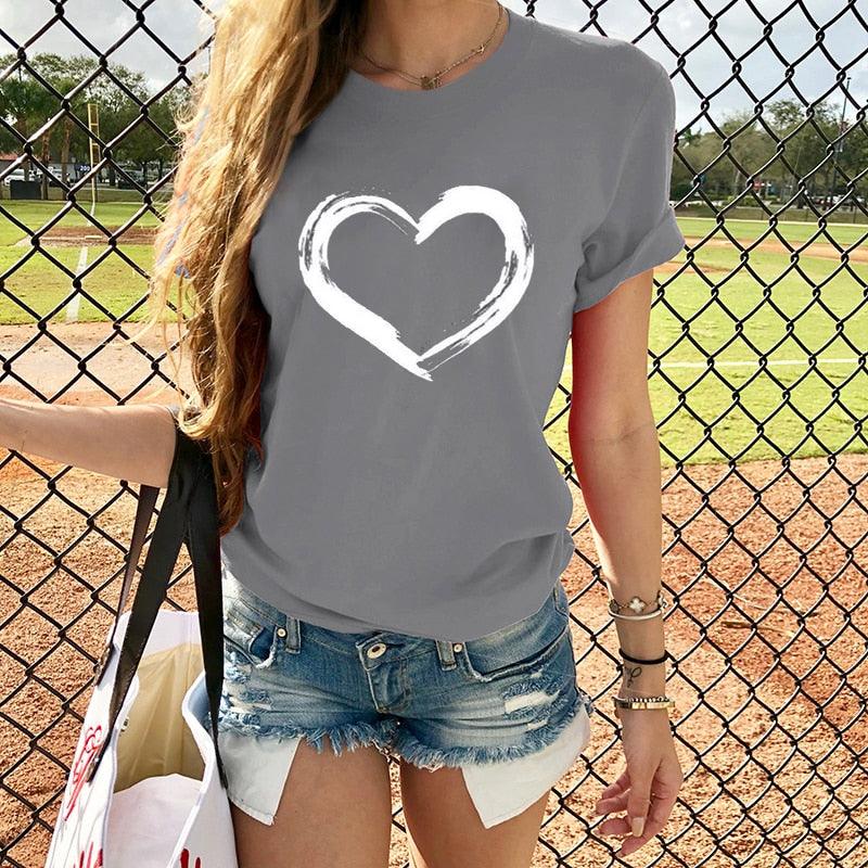 T-shirts Gray Length-68cm/26.77in, Bust-104cm/40.94in
