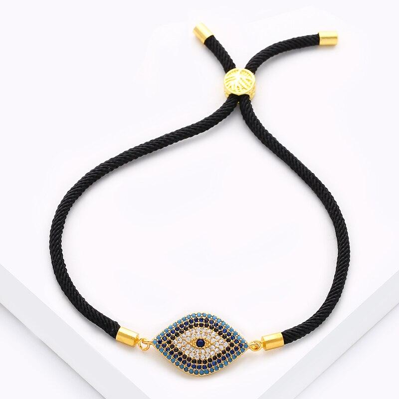 Turkish Evil Eye Design Gold Bracelets for Women Black & Gold