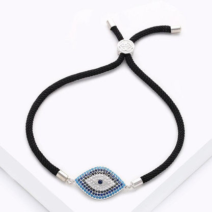 Turkish Evil Eye Design Gold Bracelets for Women Black & Silver