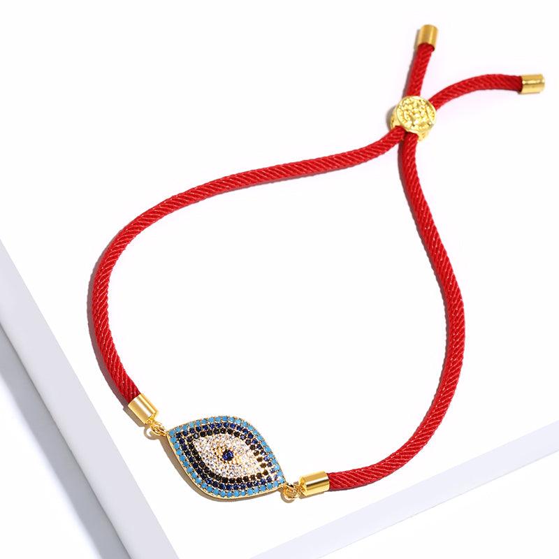 Turkish Evil Eye Design Gold Bracelets for Women Red & Gold