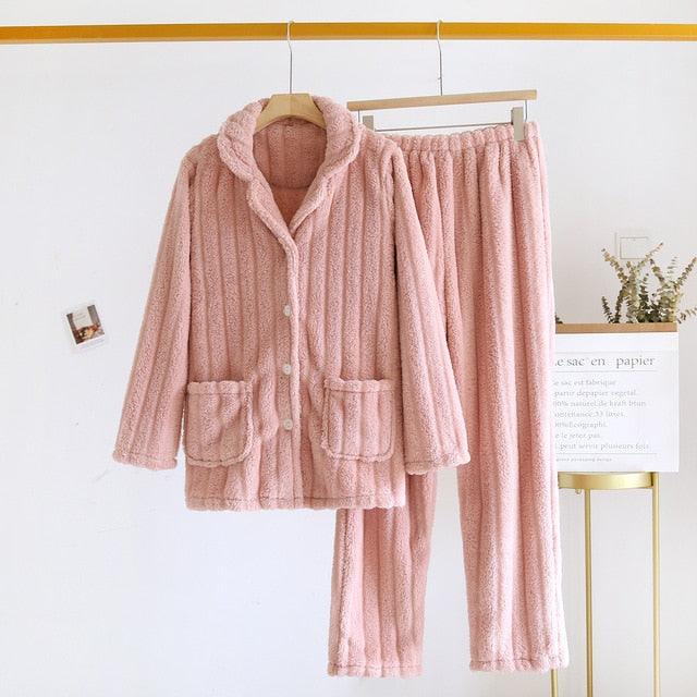 Winter Couple Pajamas Suit Pink (women) M