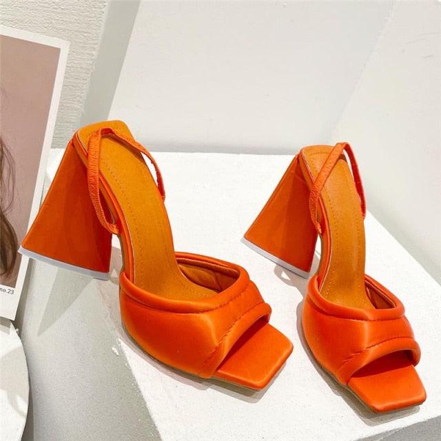 Women High Heels Orange 6.5