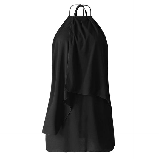 Women Sleeveless Irregular Dress Black