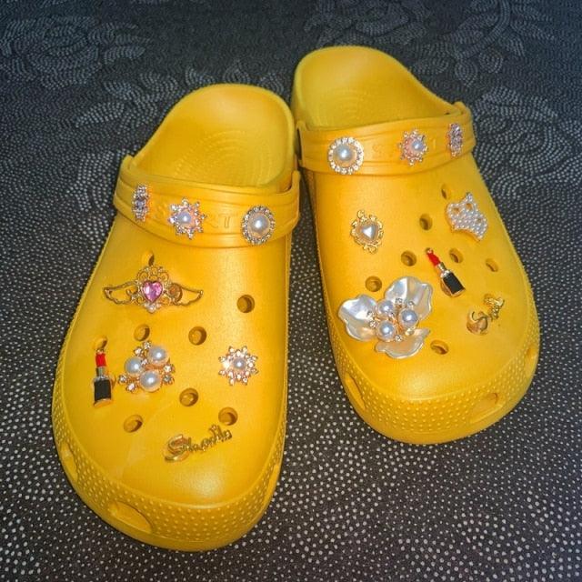 Women Slippers Shoes Clogs Yellow 37