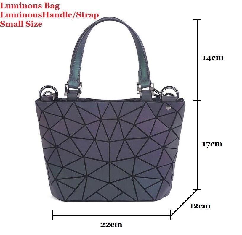 Women 's Bag Hot Luminous Geometric Laser Luminous Handle Small