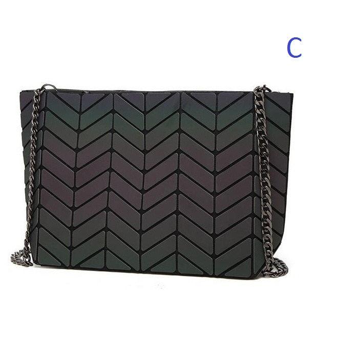 Women 's Bag Hot Luminous Geometric Laser Luminous Bag C Small