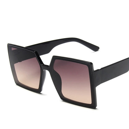 Women's Square Sunglasses Oversized Black Gray Tea Free Cloth and Bag