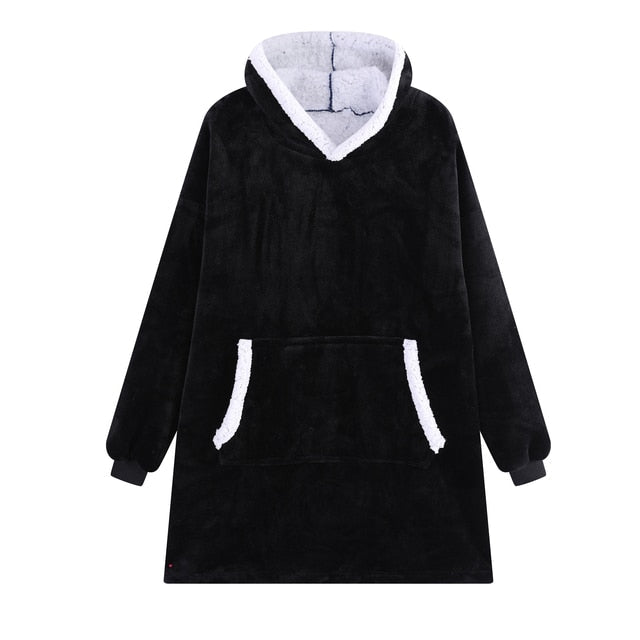 Women's Winter Blanket Hoodies New Black Oversized