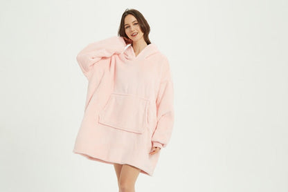 Women's Winter Blanket Hoodies Pink Oversized