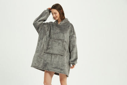 Women's Winter Blanket Hoodies Grey Oversized