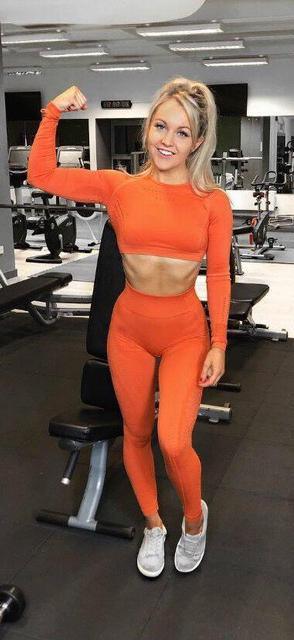 Yoga Set 2 Pieces orange set S